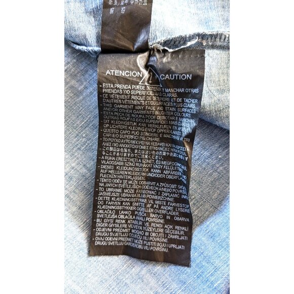 Zara Women's Denim Shirt Dress The 90th Collection Blue Midi Linen Blend Size XL - Picture 13 of 16